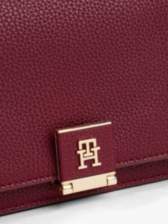 TH Monogram Pebble Grain Crossbody Bag — Red 3