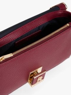 TH Monogram Pebble Grain Crossbody Bag — Red 4
