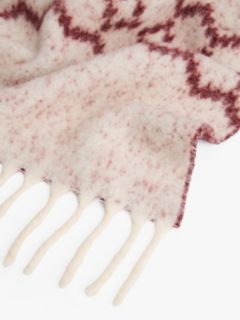 Fair Isle Wool Blend Scarf — Beige 2