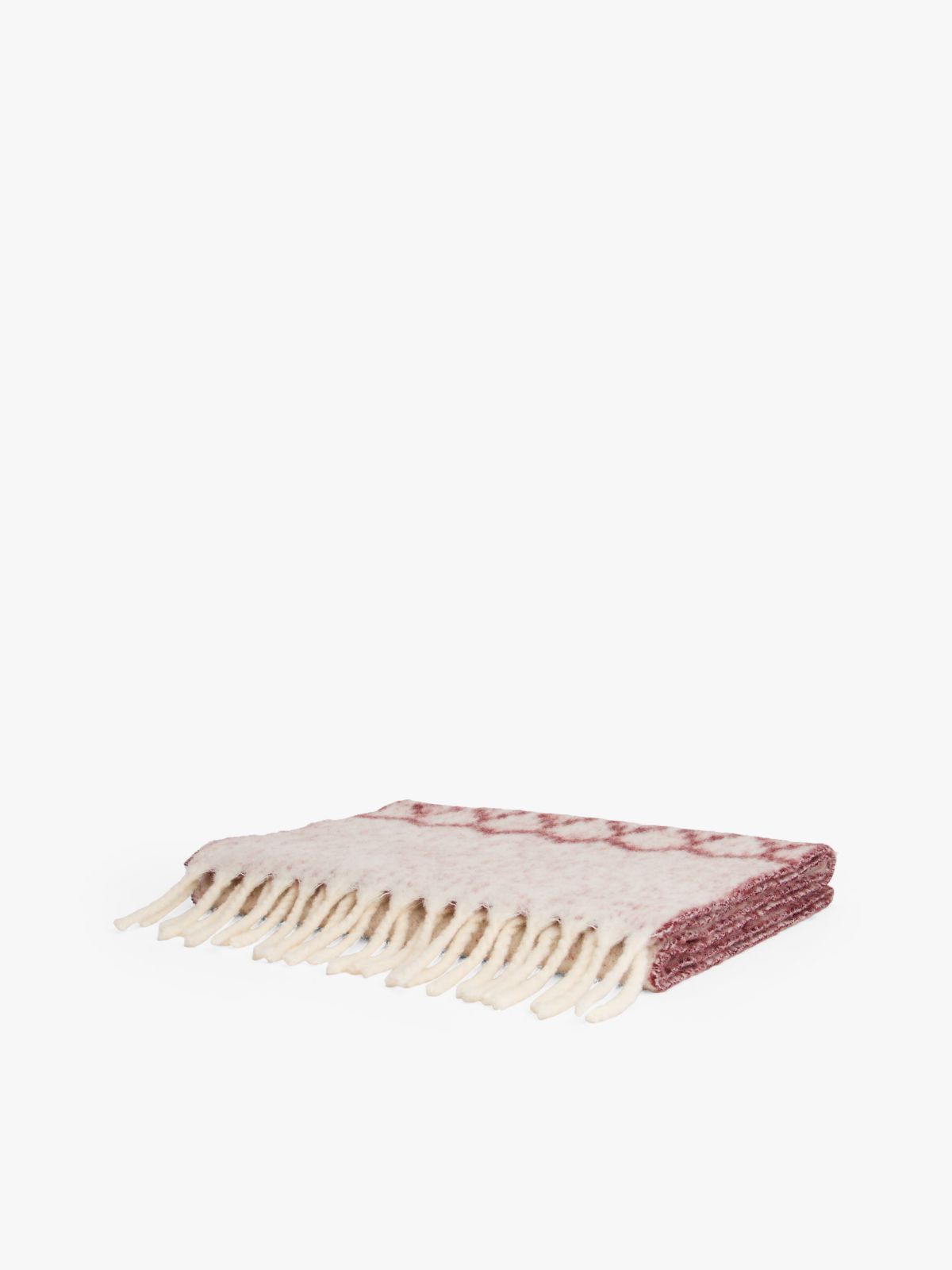 Fair Isle Wool Blend Scarf — Beige