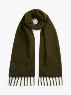 TH Crest Houndstooth Wool Blend Fluffy Scarf — Green 1