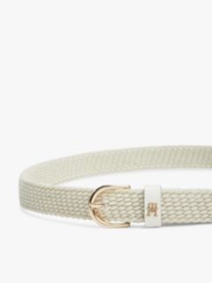 Essential Rounded Buckle Braided Elastic Belt — Beige 3