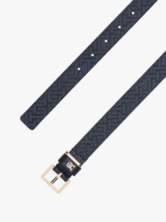 Leather Embossed Logo Belt — Blue 2