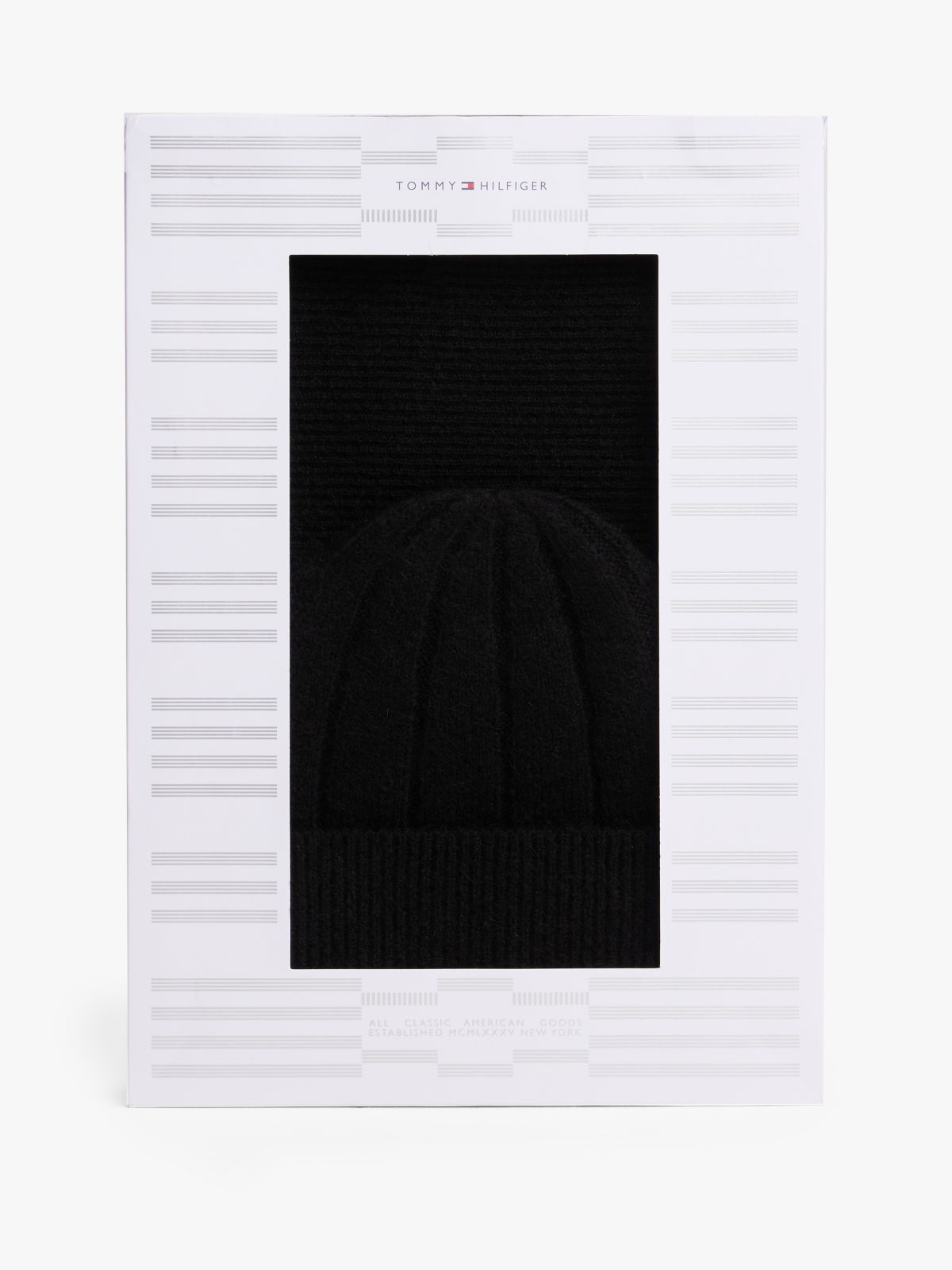 Fluffy Beanie And Scarf Gift Box — Black