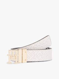 TH Monogram Reversible Leather Belt — Black 3