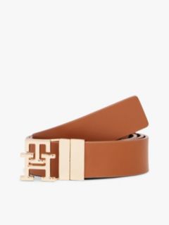 TH Monogram Reversible Leather Belt — Brown 2