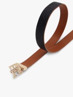 TH Monogram Reversible Leather Belt — Brown 1
