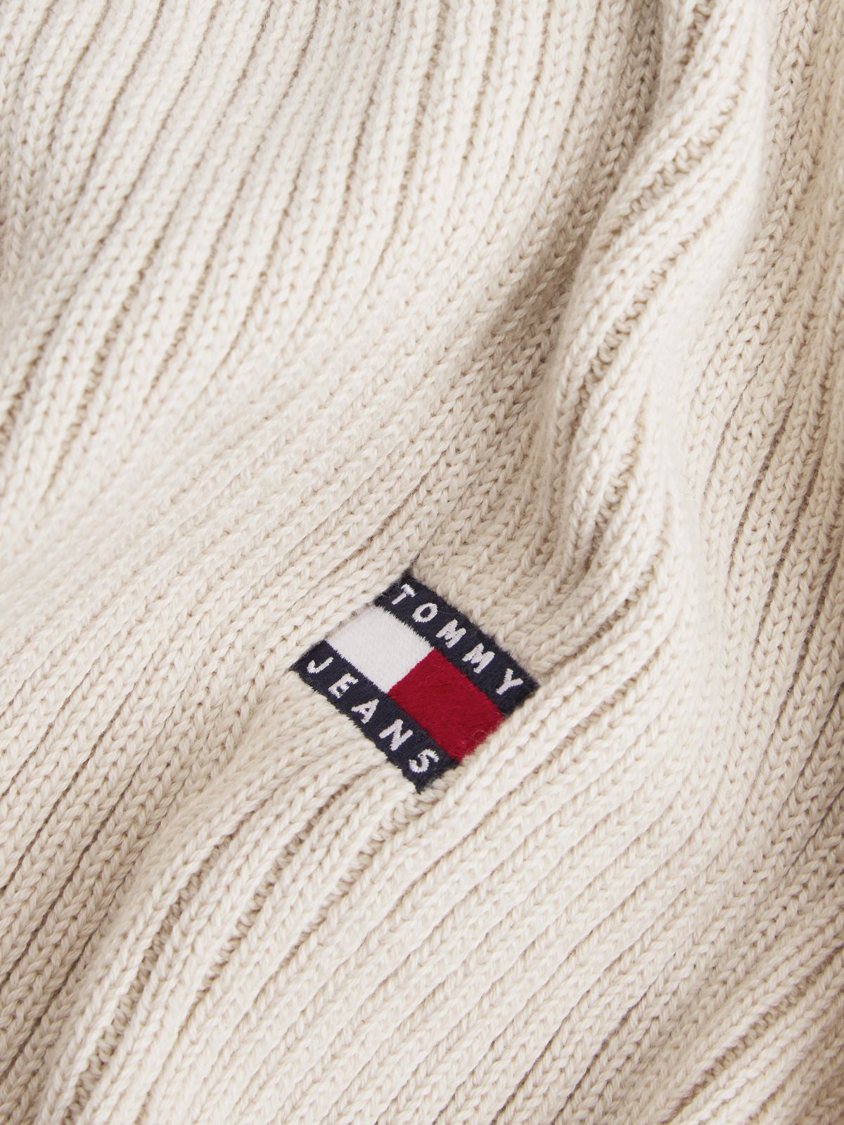 Heritage Rib-Knit Scarf — Beige