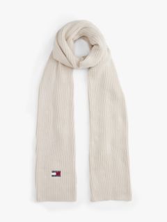 Heritage Rib-Knit Scarf — Beige 1