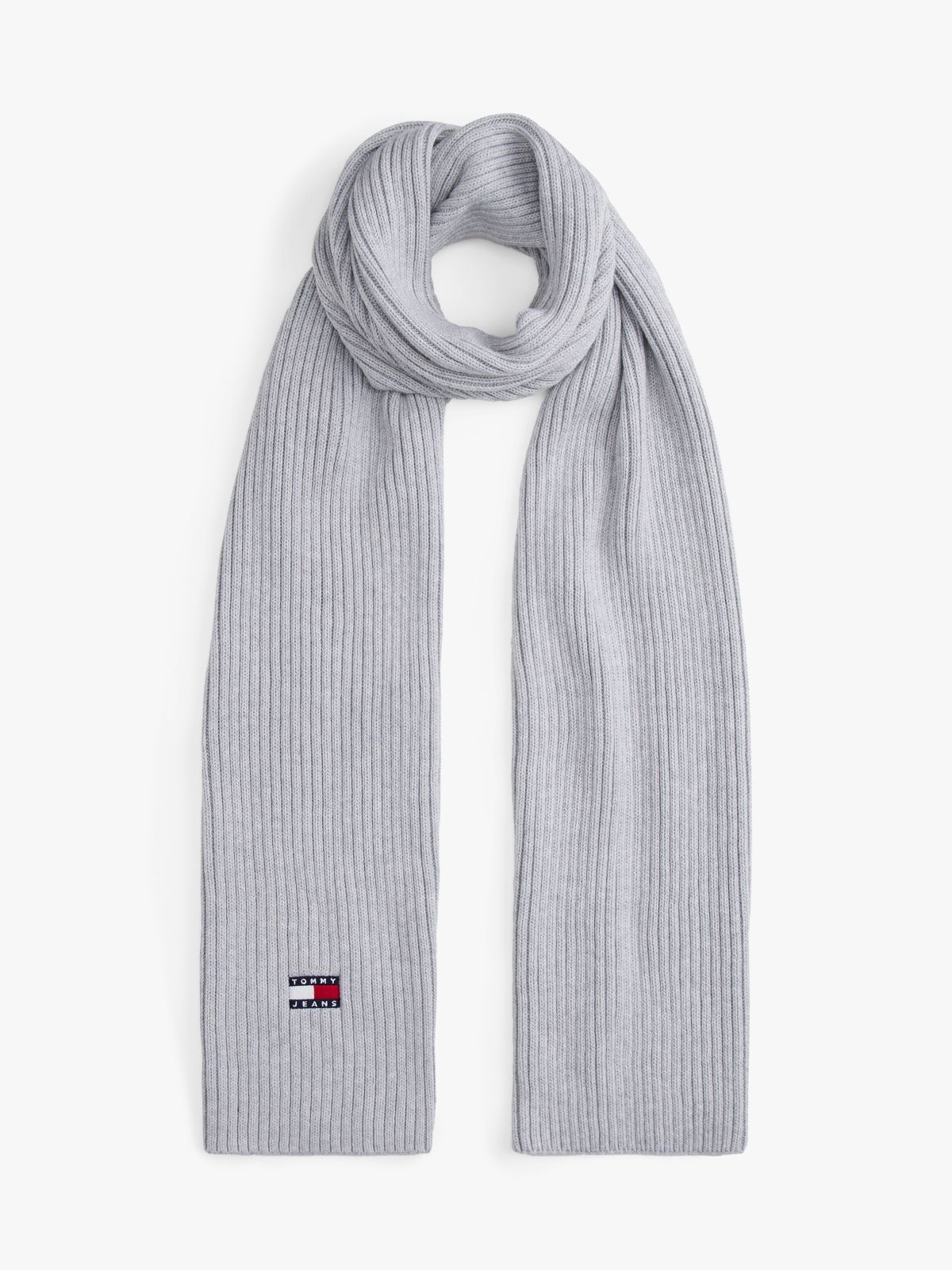 Heritage Rib-Knit Scarf — Grey
