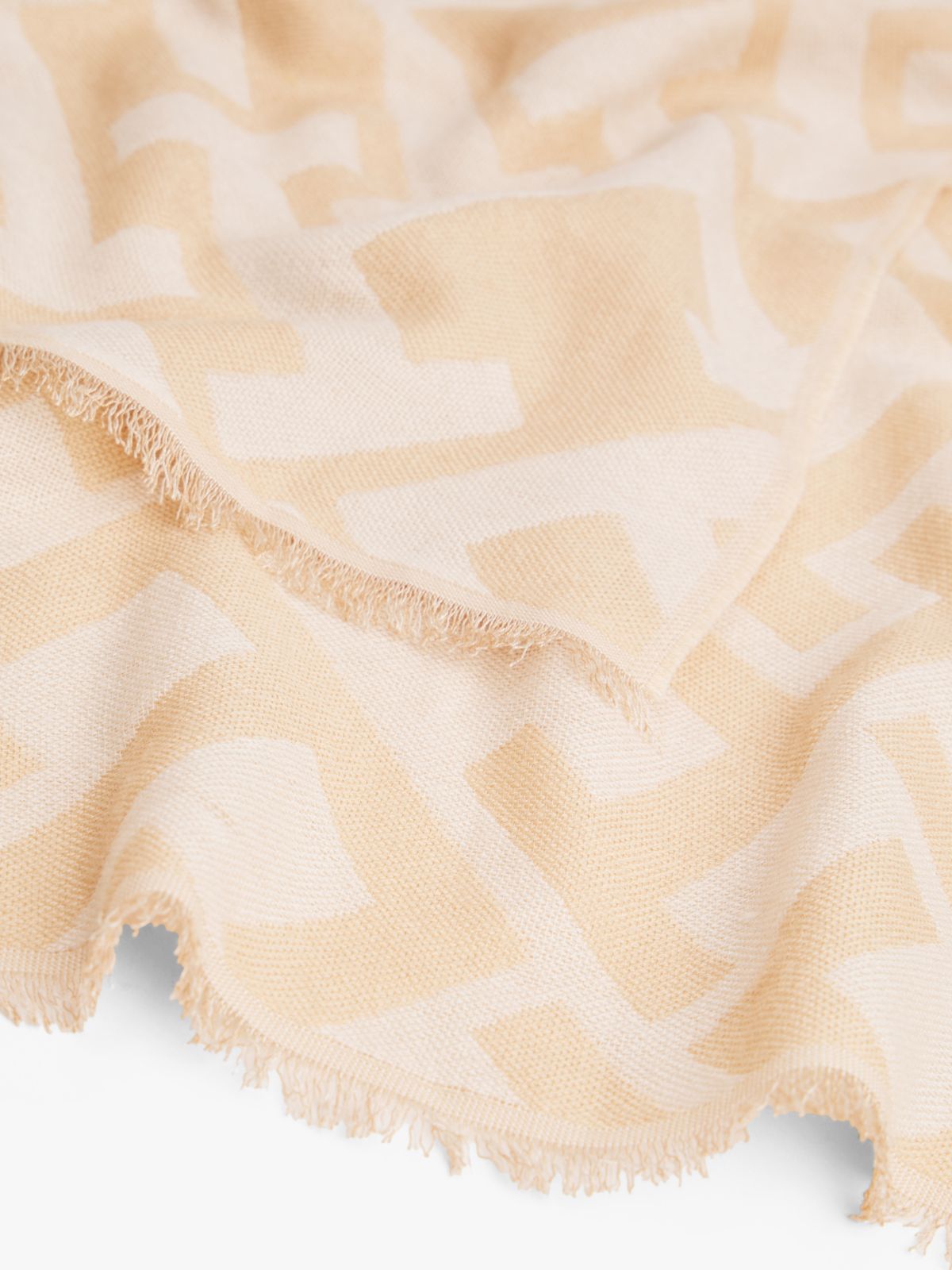 TH Monogram Jacquard Scarf With Wool — Beige