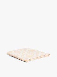 TH Monogram Jacquard Scarf With Wool — Beige 3