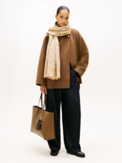 TH Monogram Jacquard Scarf With Wool — Beige 4