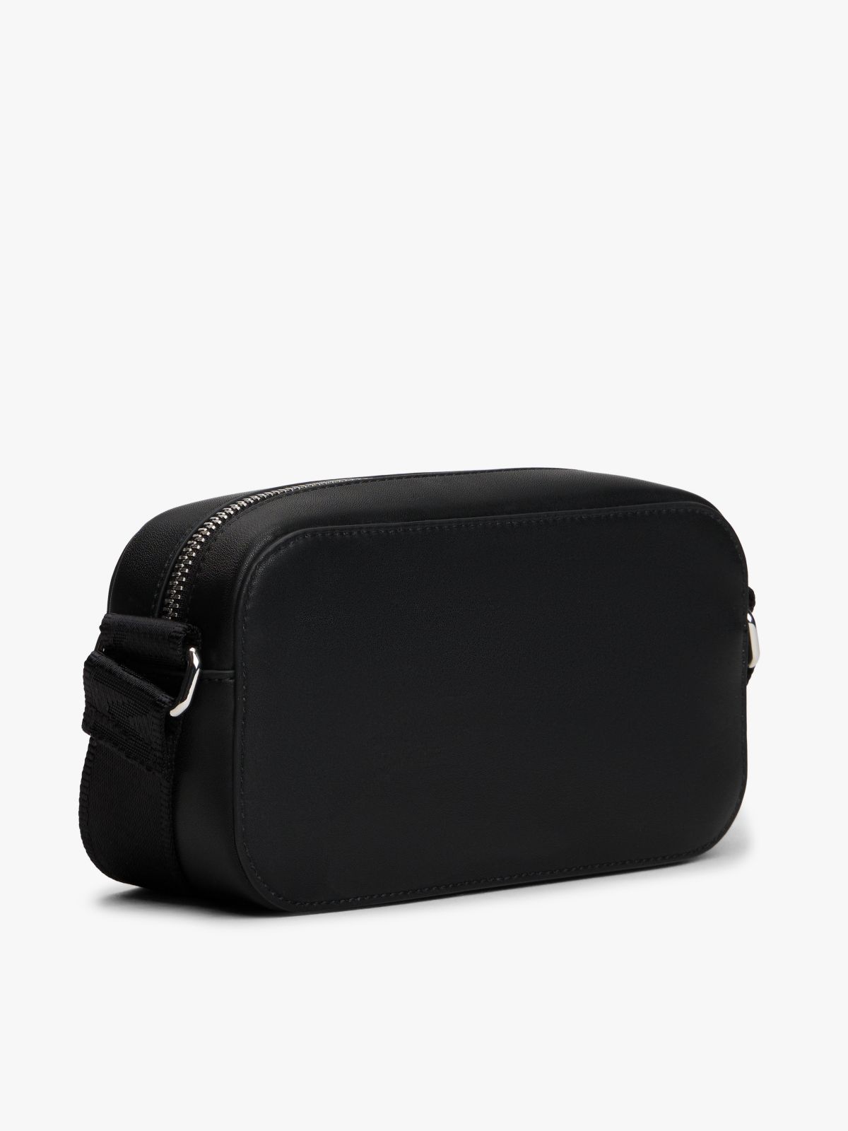 Essential Metal Logo Crossbody Camera Bag — Black