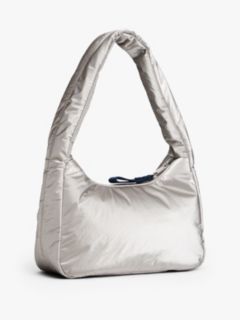 Archive Logo Metallic Padded Shoulder Bag — Grey 2