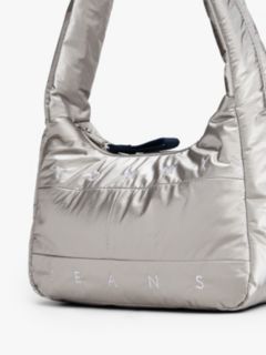 Archive Logo Metallic Padded Shoulder Bag — Grey 3