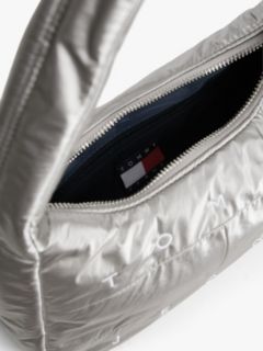 Archive Logo Metallic Padded Shoulder Bag — Grey 4