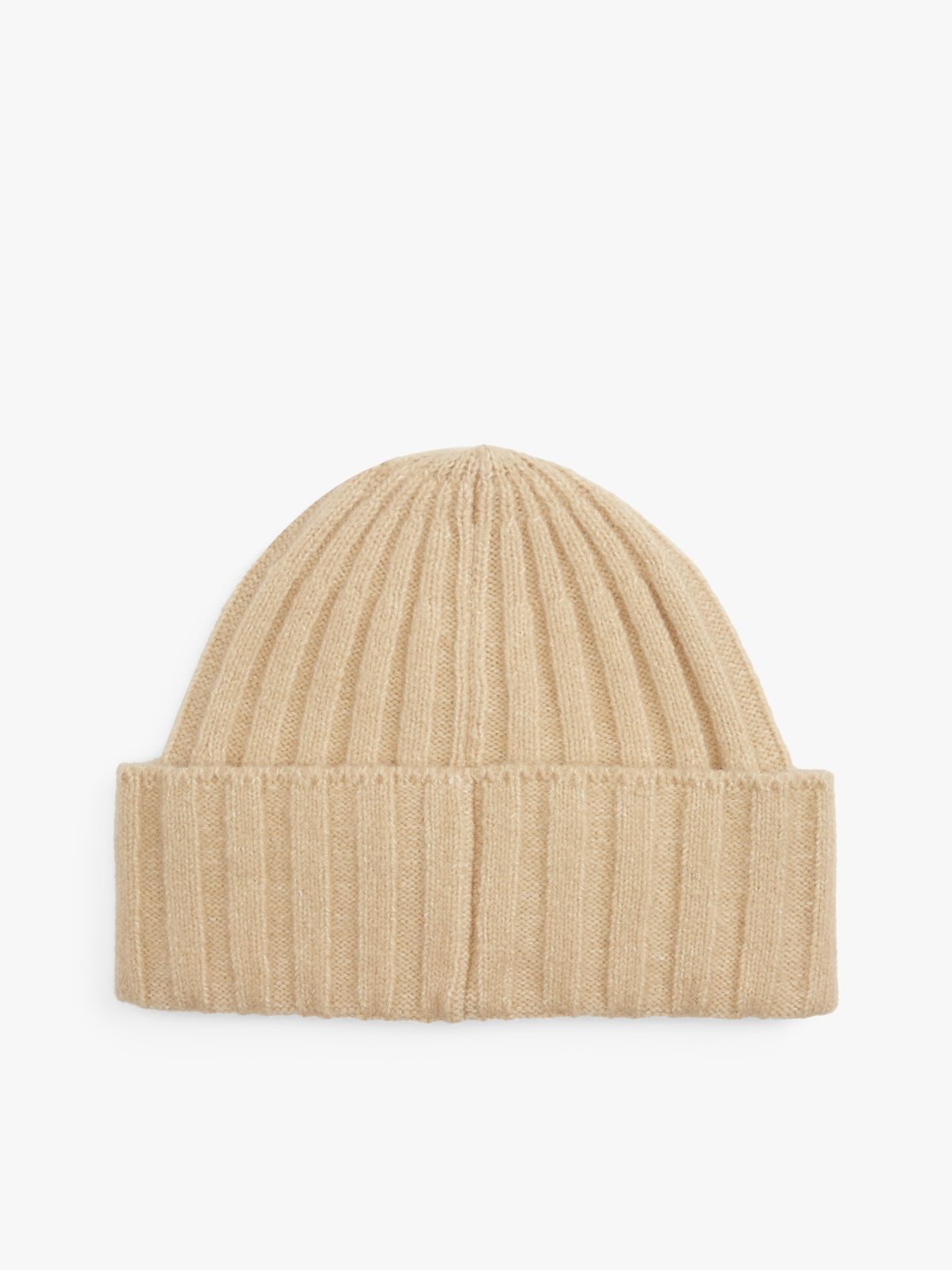 Heritage Plaque Wool Blend Beanie — Beige