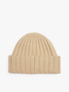 Heritage Plaque Wool Blend Beanie — Beige 2