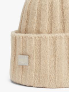 Heritage Plaque Wool Blend Beanie — Beige 3