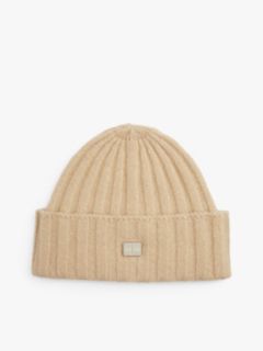 Heritage Plaque Wool Blend Beanie — Beige 1