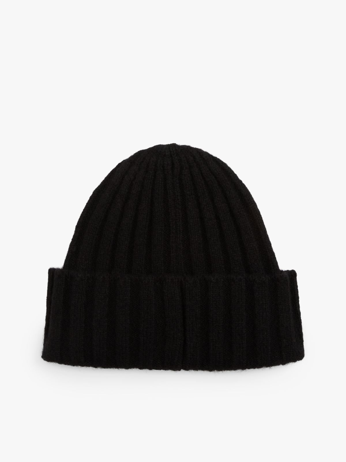 Heritage Plaque Wool Blend Beanie — Black