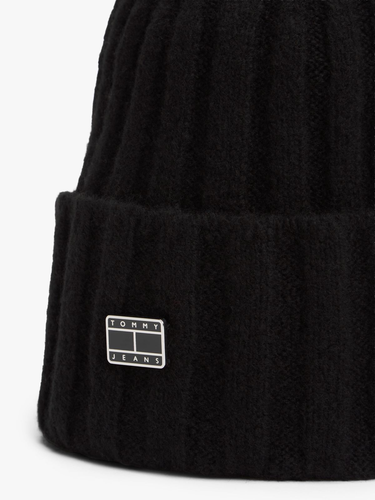 Heritage Plaque Wool Blend Beanie — Black