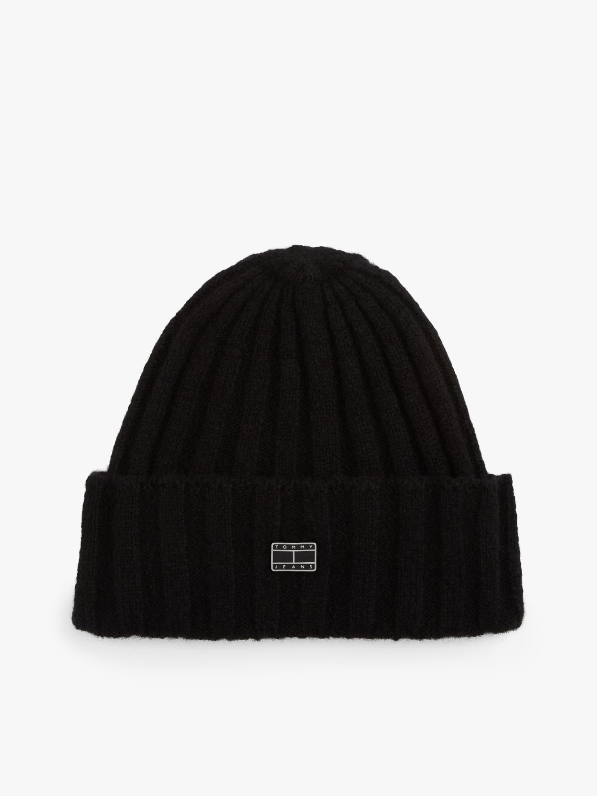 Heritage Plaque Wool Blend Beanie — Black