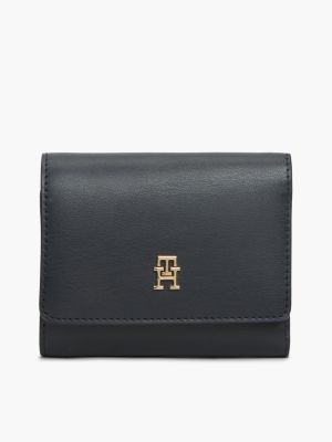 blue hilfiger icon trifold wallet for women tommy hilfiger
