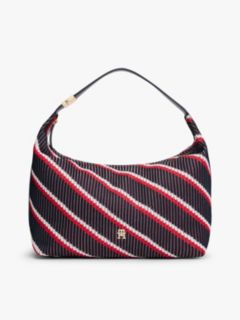 TH Monogram Signature Knit Hobo Bag — Blue 1