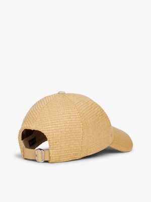 beige the runway collection raffia baseball cap for women tommy hilfiger