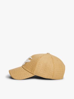 beige the runway collection raffia baseball cap for women tommy hilfiger