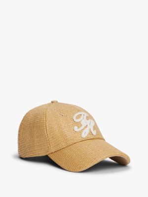 beige the runway collection raffia baseball cap for women tommy hilfiger