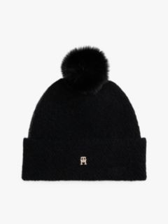 Chic Pom Pom Beanie With Wool — Black 1
