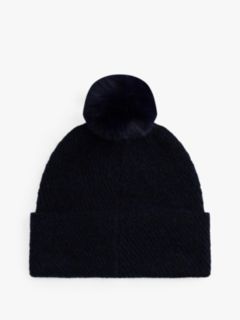 Chic Pom Pom Beanie With Wool — Blue 2