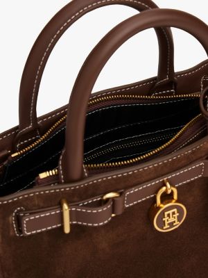 braun the american icon tote-bag aus wildleder für damen - tommy hilfiger