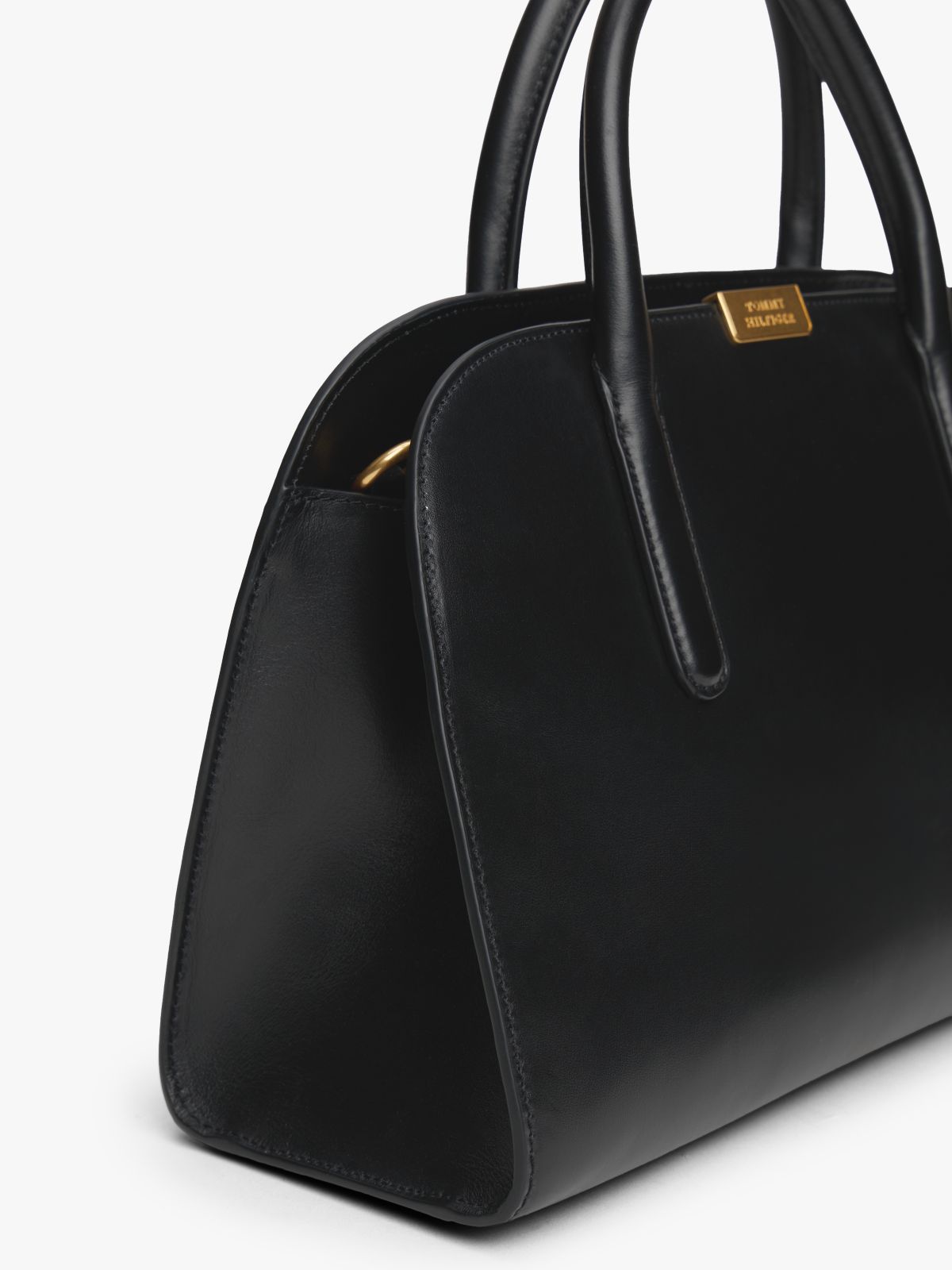 Iconic Leather Crossbody Satchel — Black