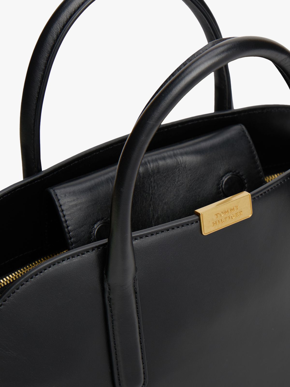 Iconic Leather Crossbody Satchel — Black