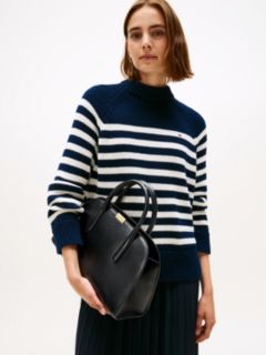 Iconic Leather Crossbody Satchel — Black 5