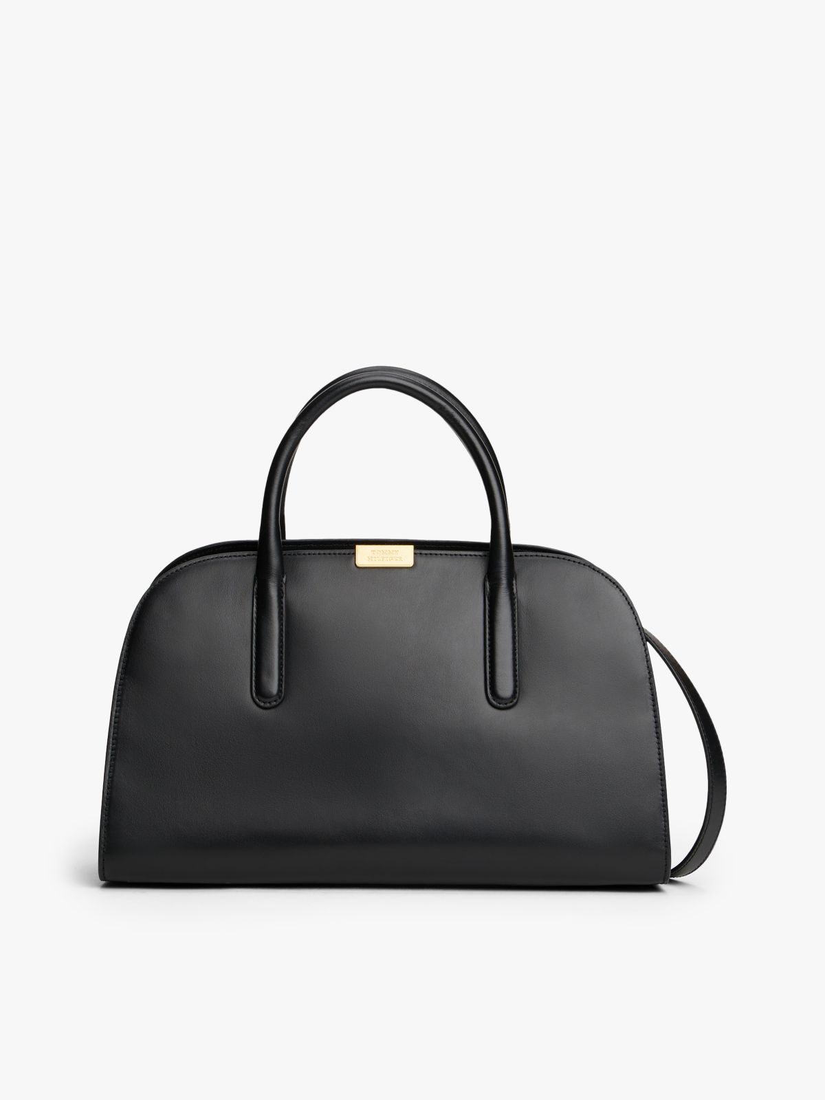 Iconic Leather Crossbody Satchel — Black