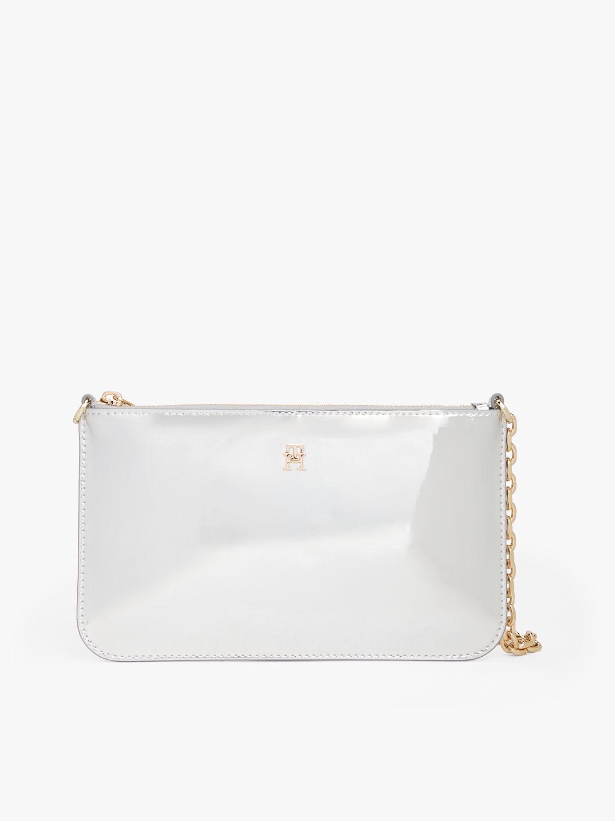 Hilfiger Icon Chain Strap Shoulder Pouch Bag — White