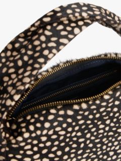 Leather Deer Print City Bag — Black 4