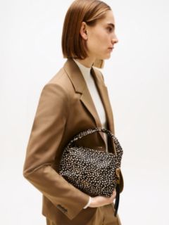 Leather Deer Print City Bag — Black 5
