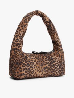 Leopard Print Padded Shoulder Bag — Brown 2