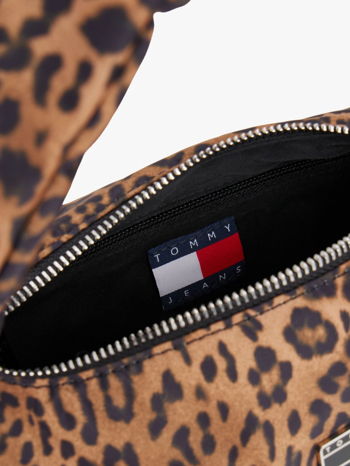 Leopard Print Padded Shoulder Bag — Brown