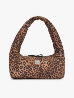 Leopard Print Padded Shoulder Bag — Brown 1
