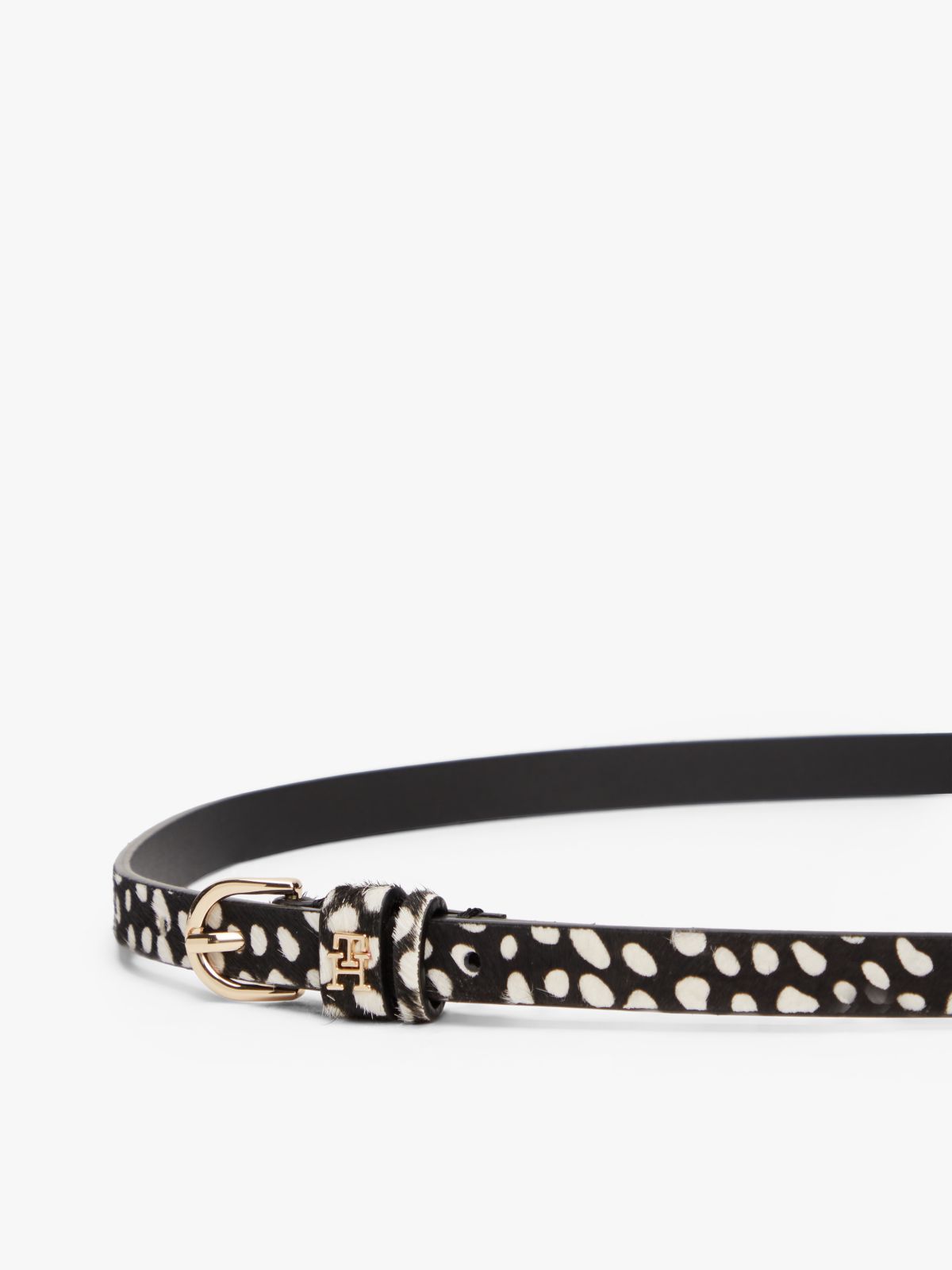 Essential Deer Print Leather Belt — Black