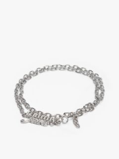 Logo Plaque Chain Belt — Grey 1