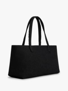 Logo Embroidery Denim Tote Bag — Black 2
