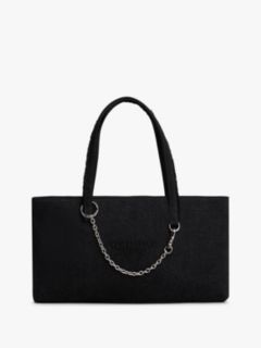 Logo Embroidery Denim Tote Bag — Black 1